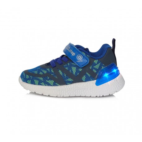 Mėlyni sportiniai LED batai 30-35 d. F61528AL