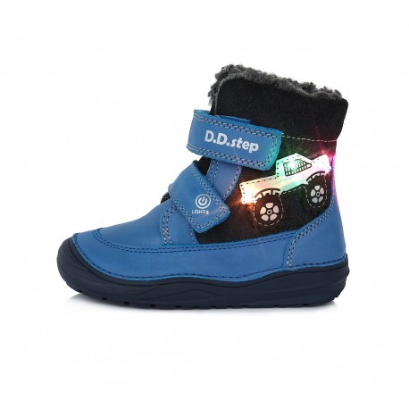 Mėlyni LED batai su vilna 20-25 d. W07132A-WOOL