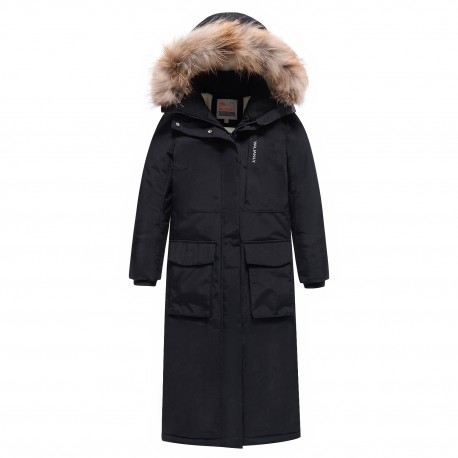 Valianly juoda žieminė striukė/paltas mergaitei 9344_140-170