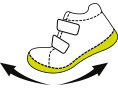 Labai lankstūs Itin lankstūs ir patogūs. Batų priekis ir kulnai yra pakietinti, kad padėtų išlaikyti taisyklingą augančios pėdos padėtį.